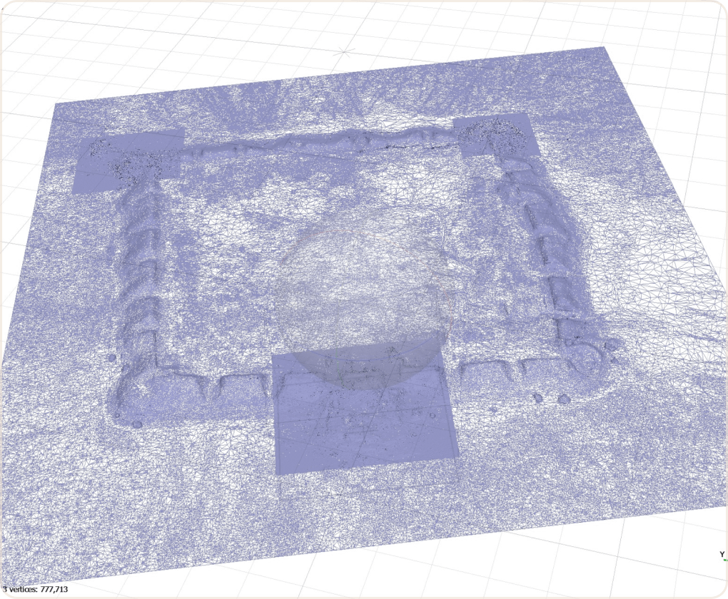 Wireframe of 3D model of Ratukot Agisoft Metashape