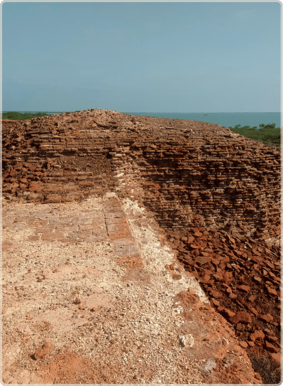 The walls of the fort are almost 2m wide